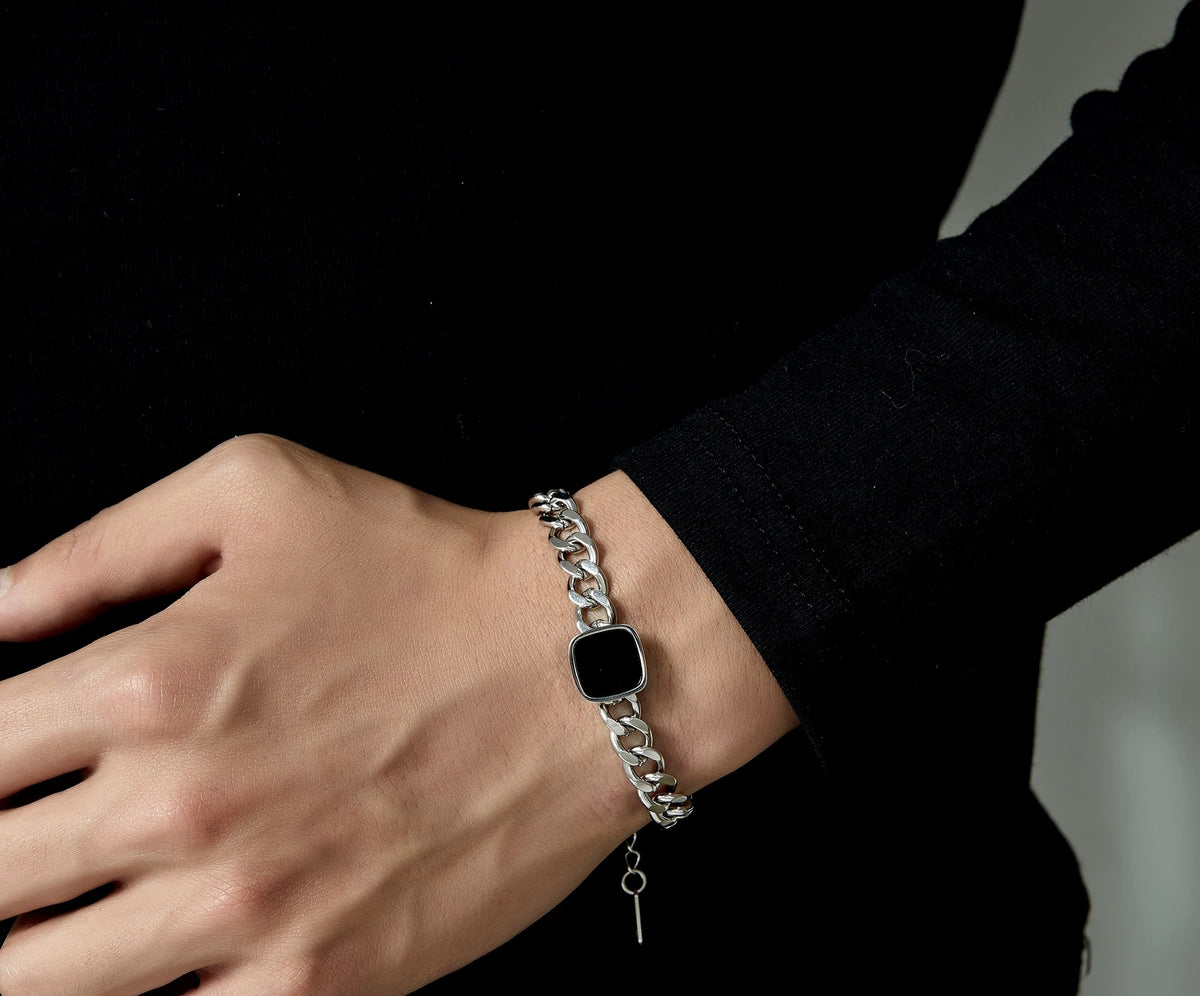 Minos compact Cuban-link bracelet in polished 925 silver