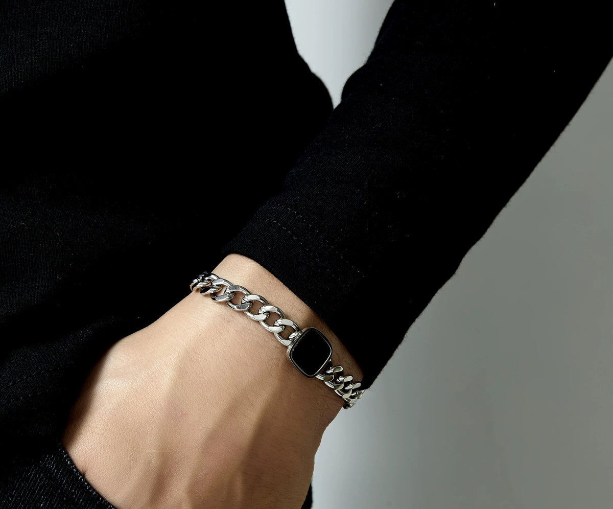 Minos vintage-inspired silver Cuban bracelet